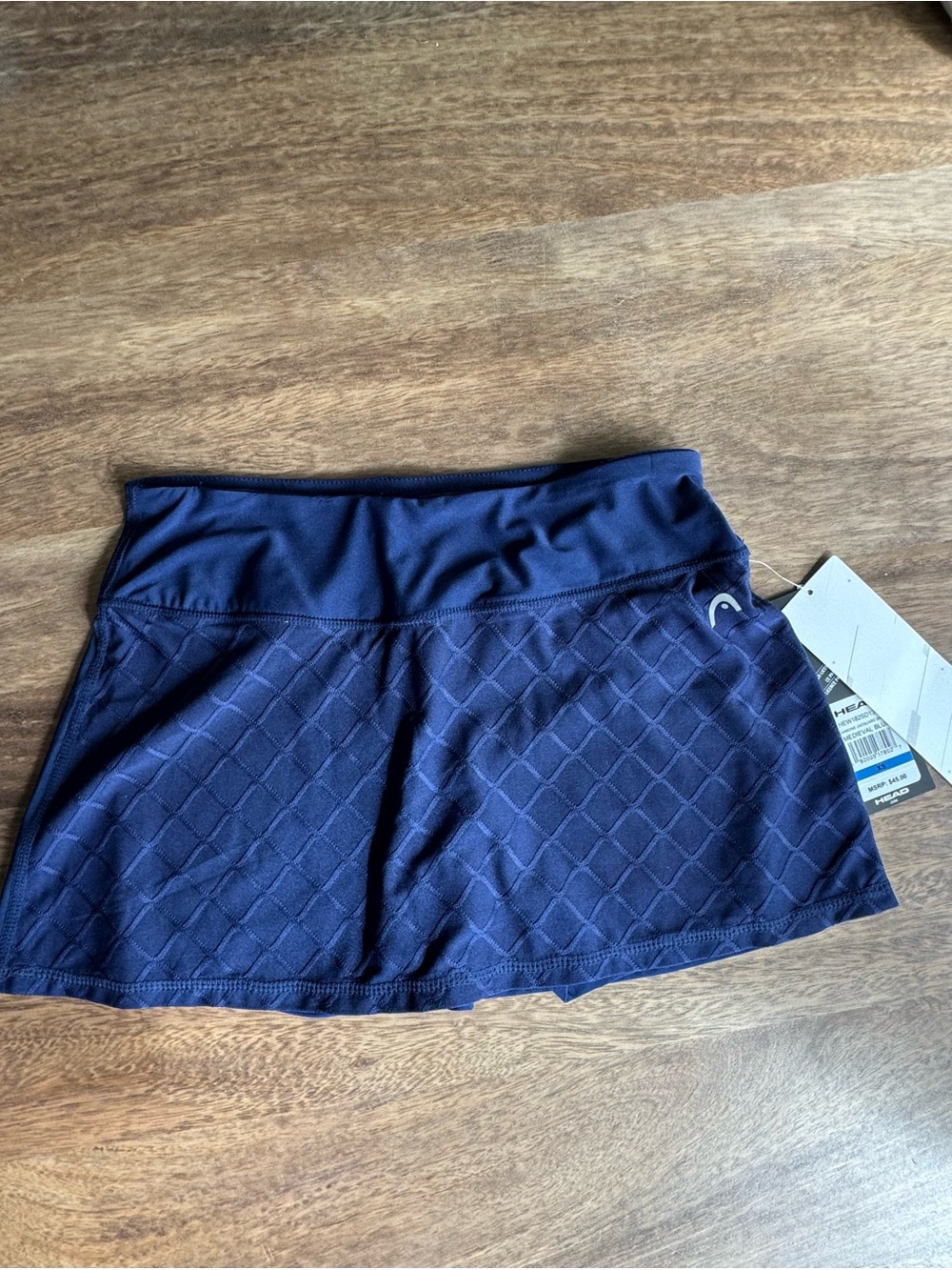 NWT HEAD Diamond Jacquard Tennis Skort XS Medieval Blue Navy